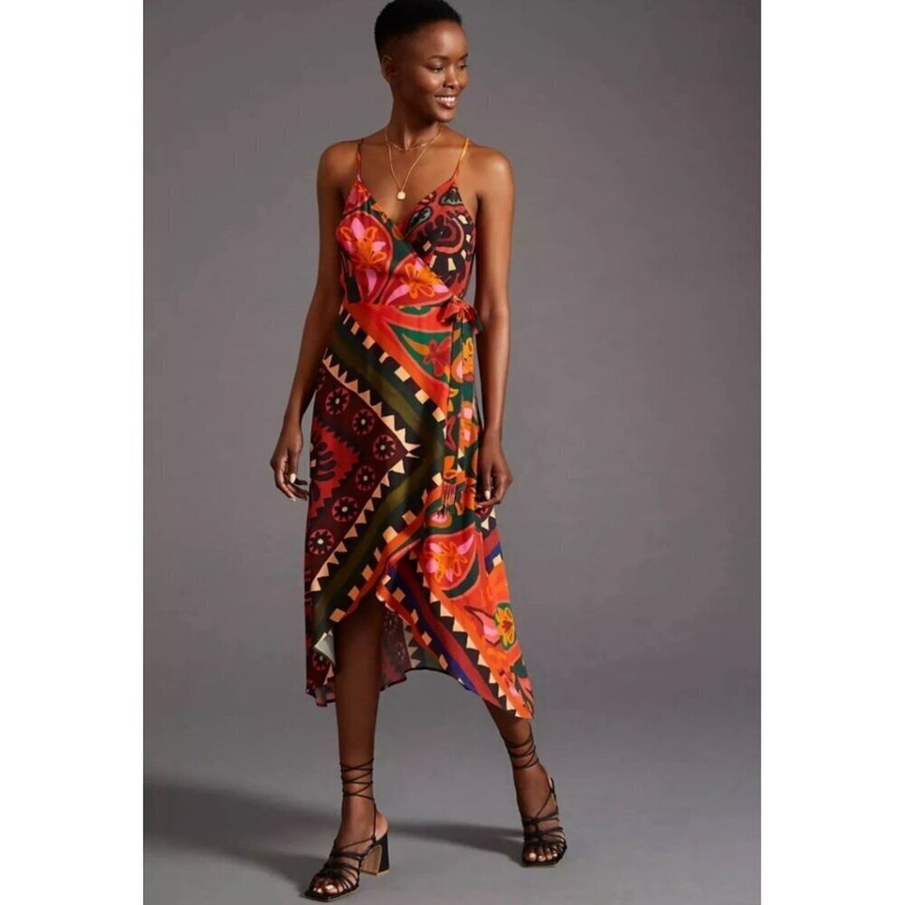 NWT Farm x Anthropologie Hanky Wrap Dress Tropical Vacation Size XSP/0
